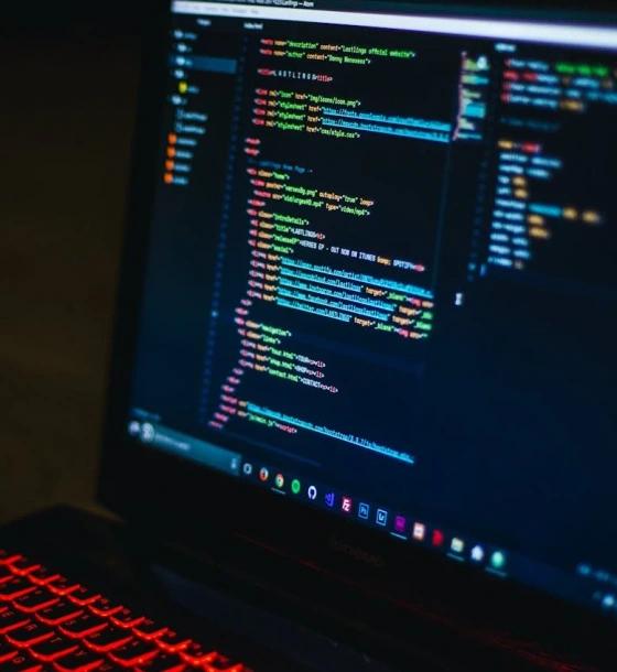 A computer displaying a code editor